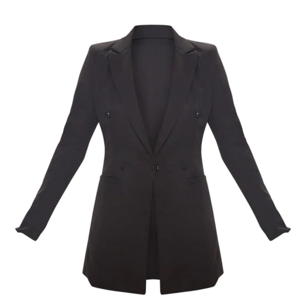 Black double breasted women blazer - Picture 2 of 5